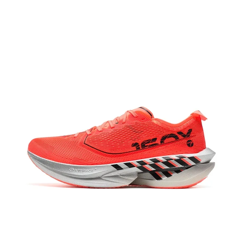 XTEP Амортизация Износостойкий Низкий Топ с Карбоновыми Плитами Марафон Тренировки Race Беговые Кроссовки Мужские Супер Оранжево-Черные