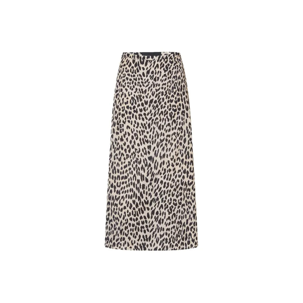 MOCO Повседневный Длинный Юбка Женские Верблюжий Коричневый Леопардовый Принт