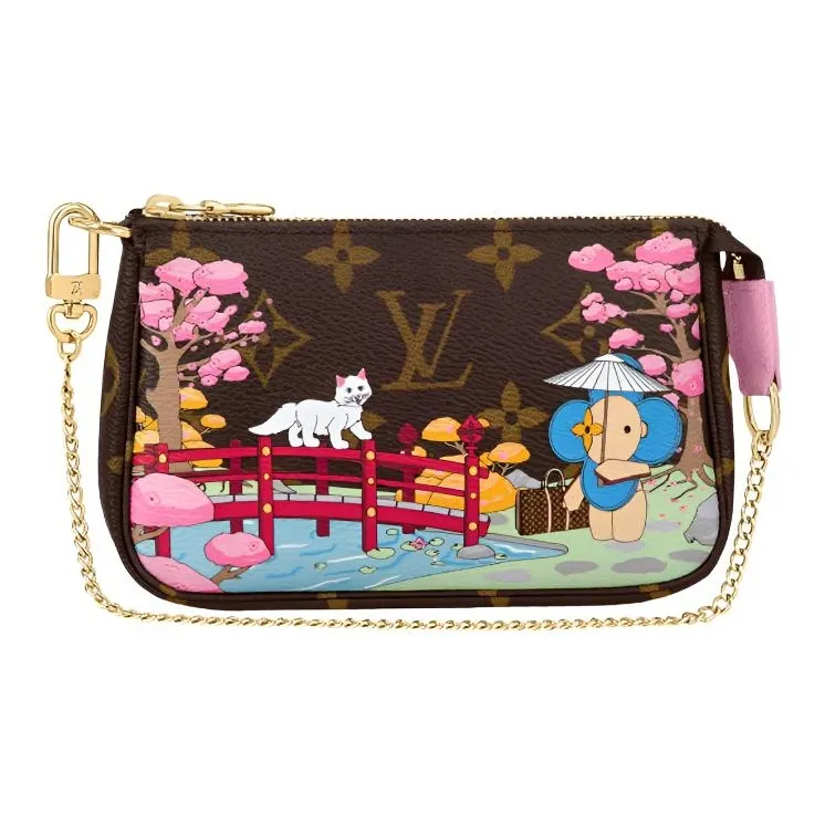 LOUIS VUITTON Mini Pochette Accessoires Monogram Vivienne Wisteria Pink