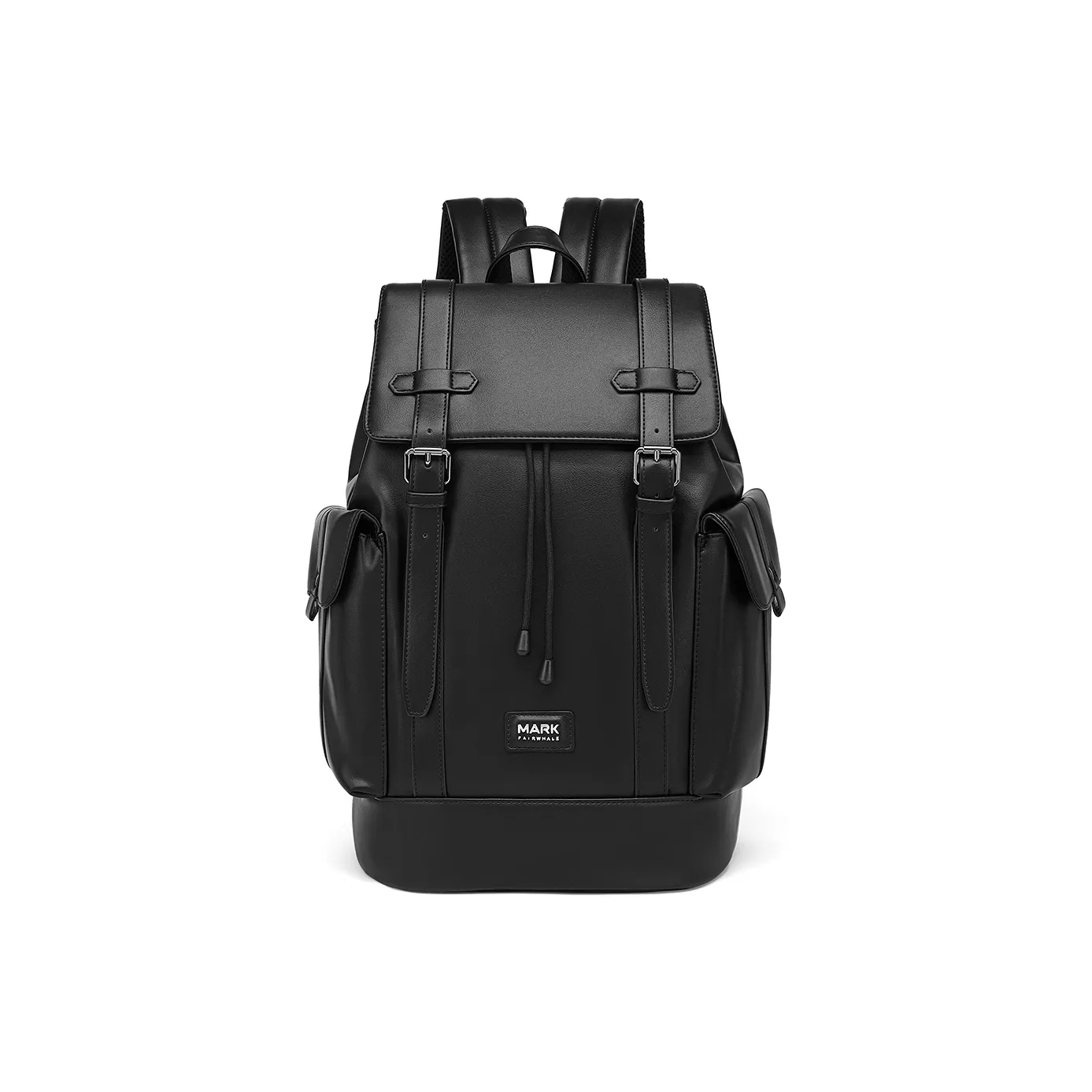 FAIRWHALE Synthetic Leather Backpack Laptop Bag Business Commute Bag Regular Men's Black