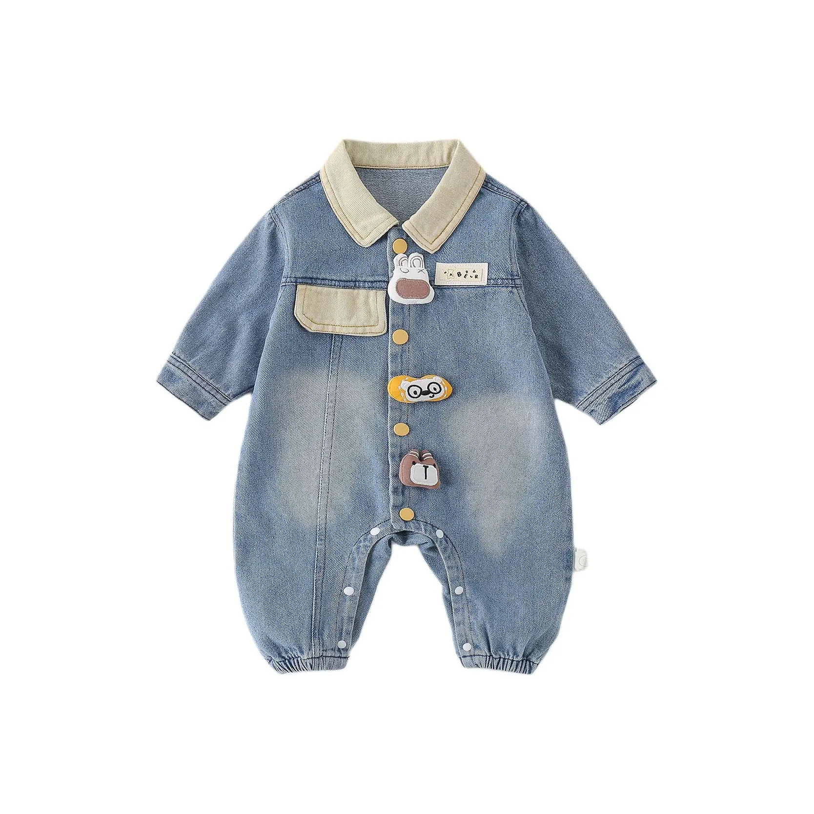 XiaoJinBu Blue Baby Комбинезоны Ползунки