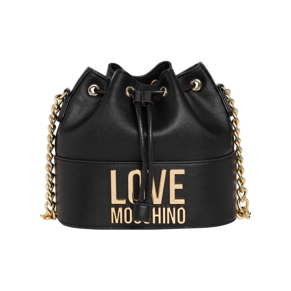 LOVE MOSCHINO Polyurethane Bucket Bags Shoulder Bag Crossbody Bag Handbag Women's Black