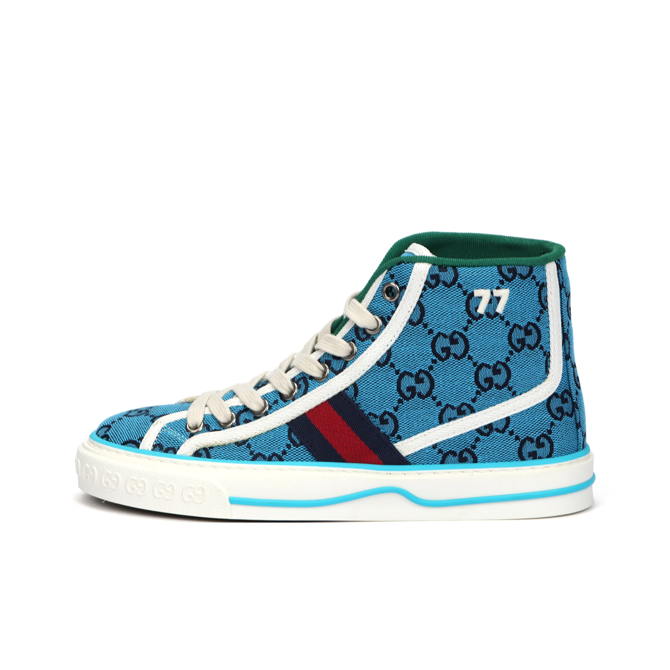 GUCCI Tennis 1977 Stylish Skateboarding Shoes Women's Blue