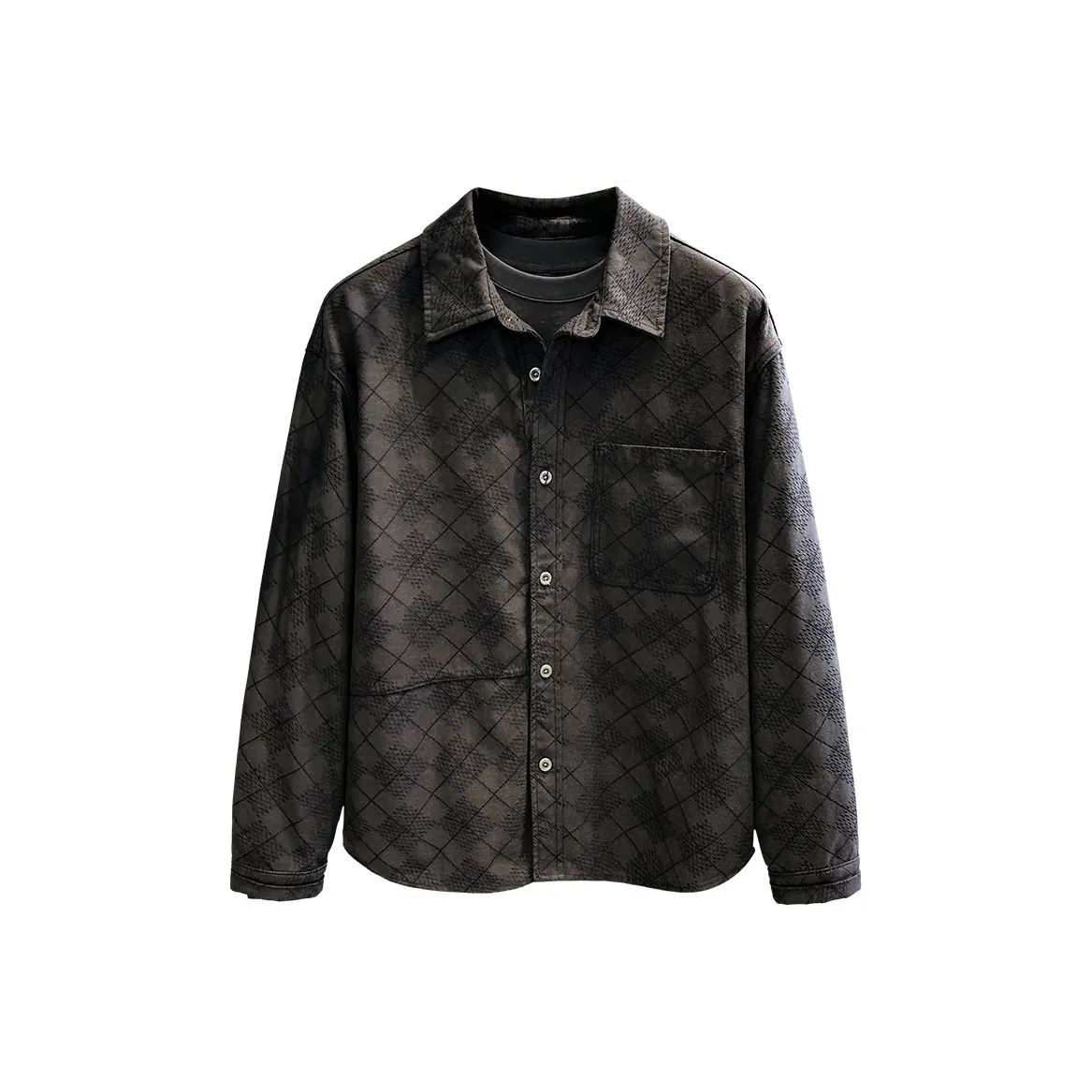 YGQPZHZ Темно-серый Мужские Рубашки