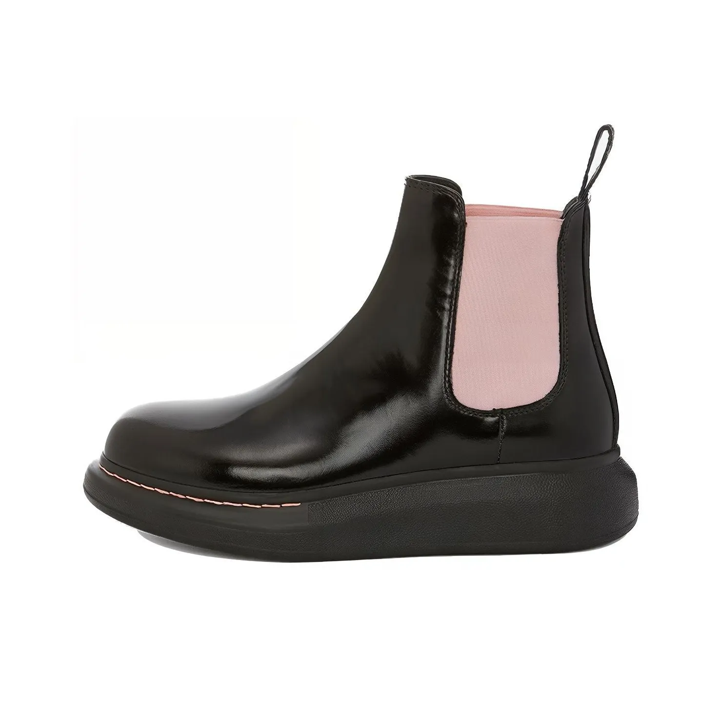 Alexander McQueen Hybrid Chelsea Boot Black Sugar Pink Women's