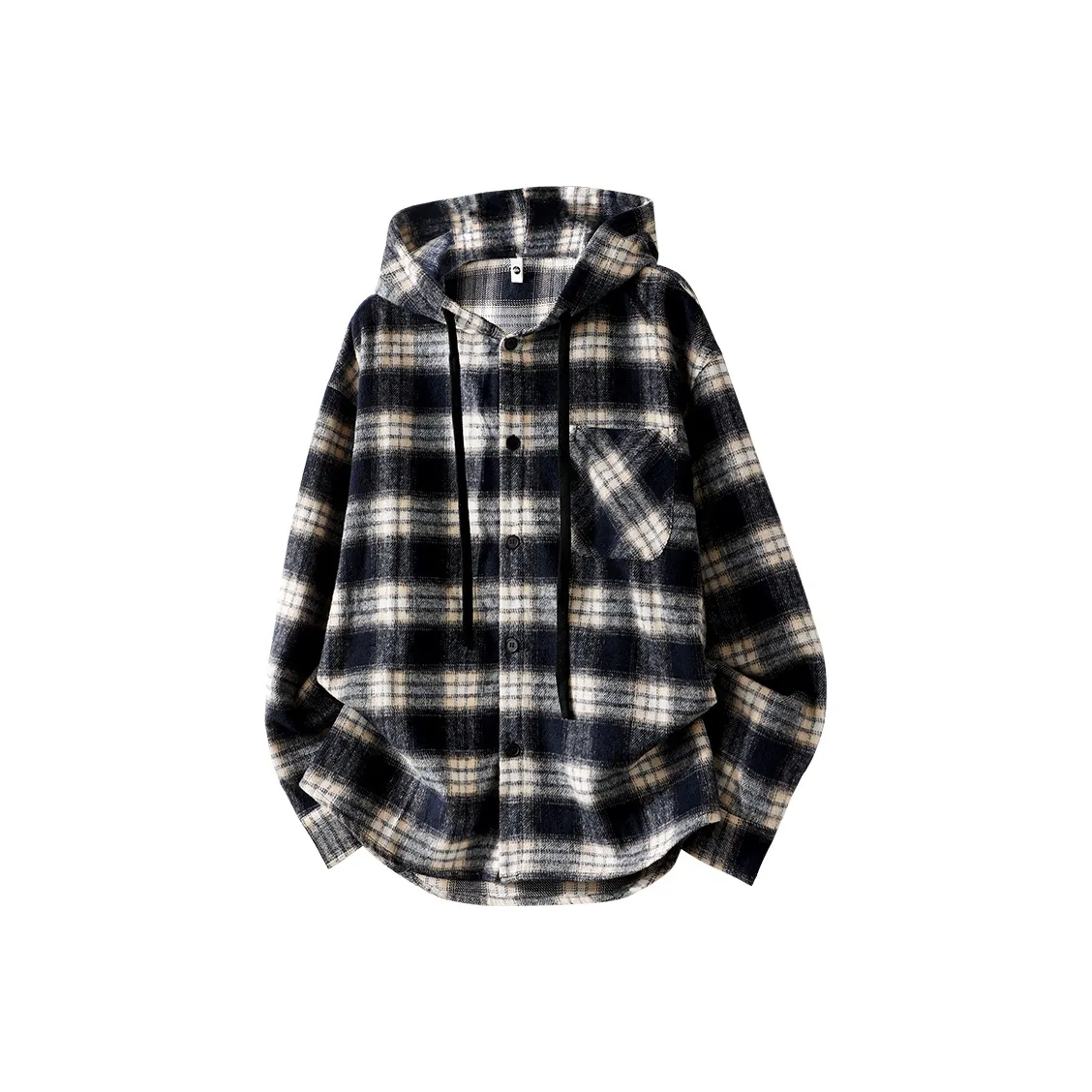 BAOZHAGE Черная клетка Унисекс Рубашки