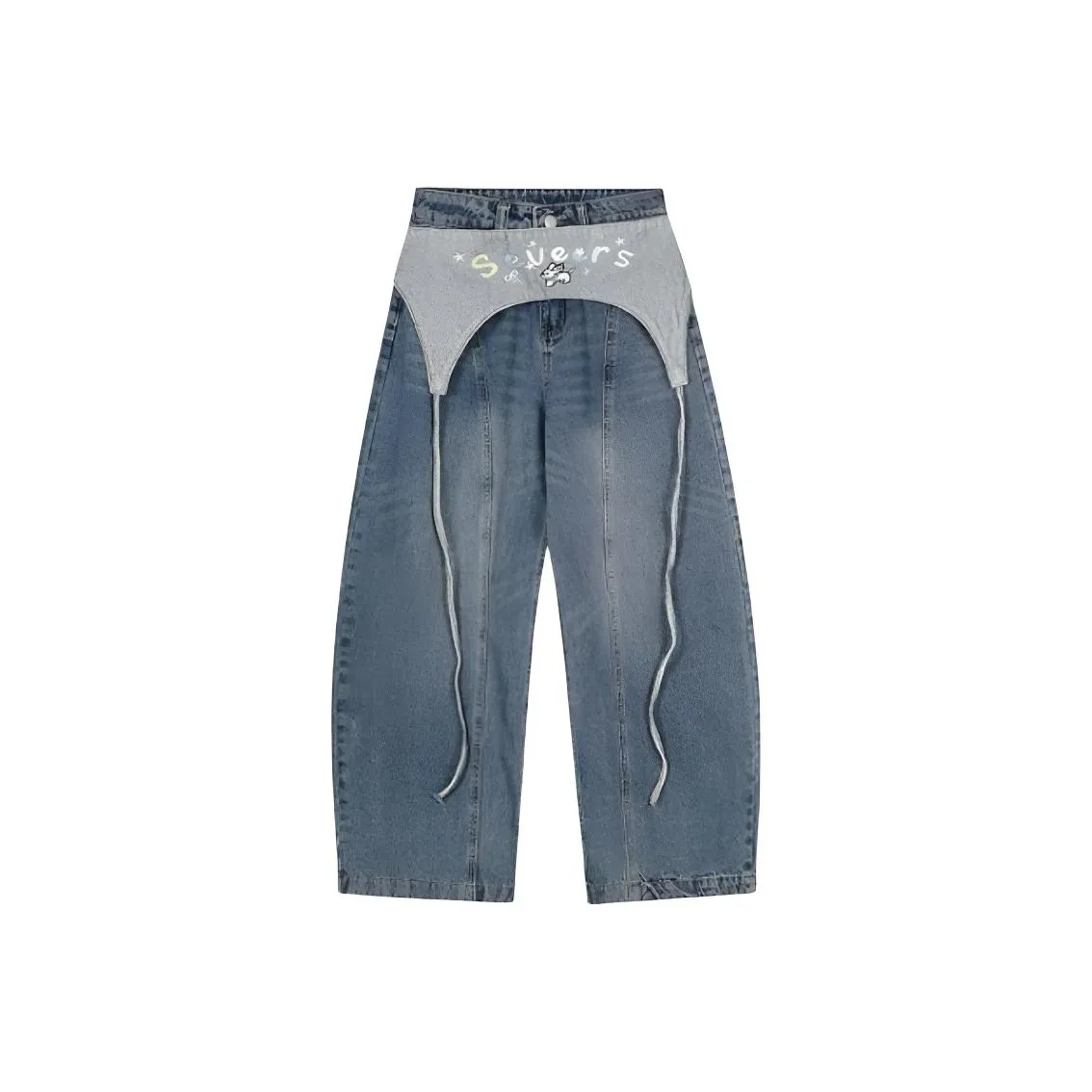 DANCANG Потертый Свободный крой Драпированные Широкие брюки Брюки прямого кроя Женские