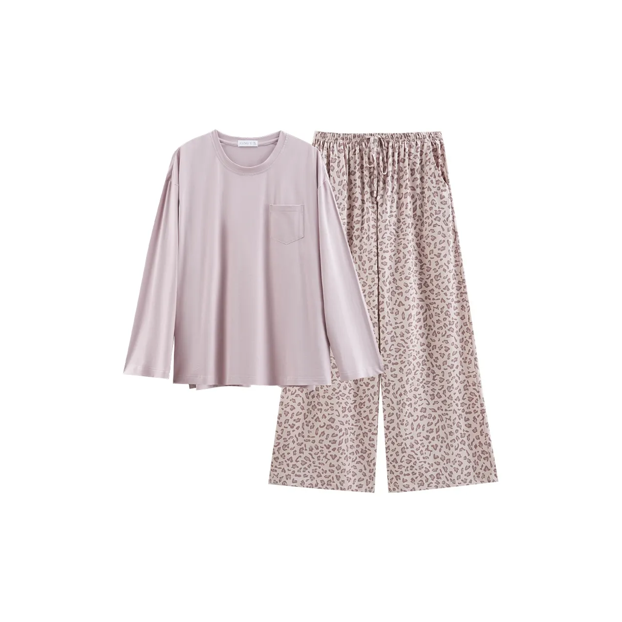 Same Language Пижамный комплект Женские Пыльно-розовый · Леопардовый принт