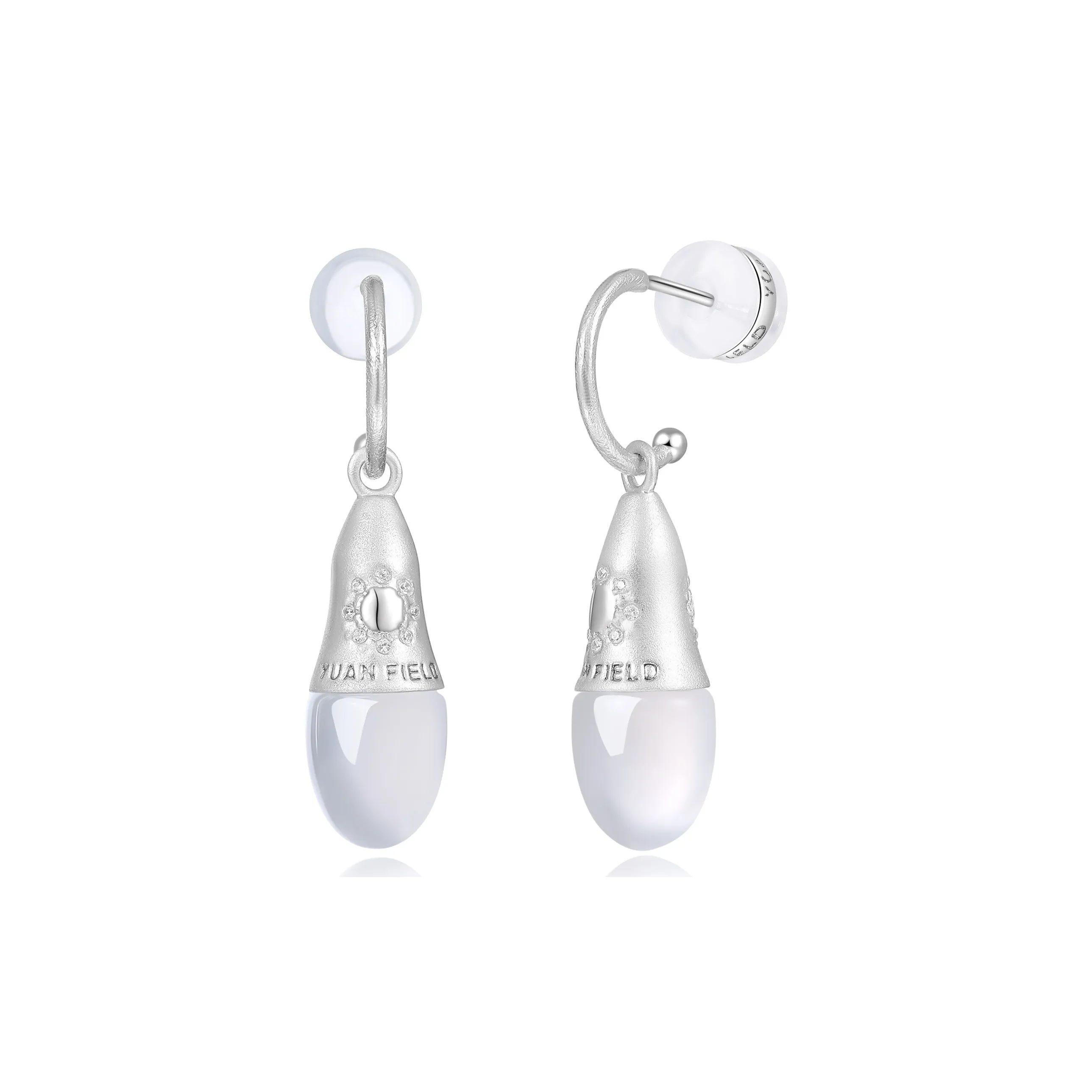 YUAN FIELD Серьги из меди с покрытием из белого золота унисекс