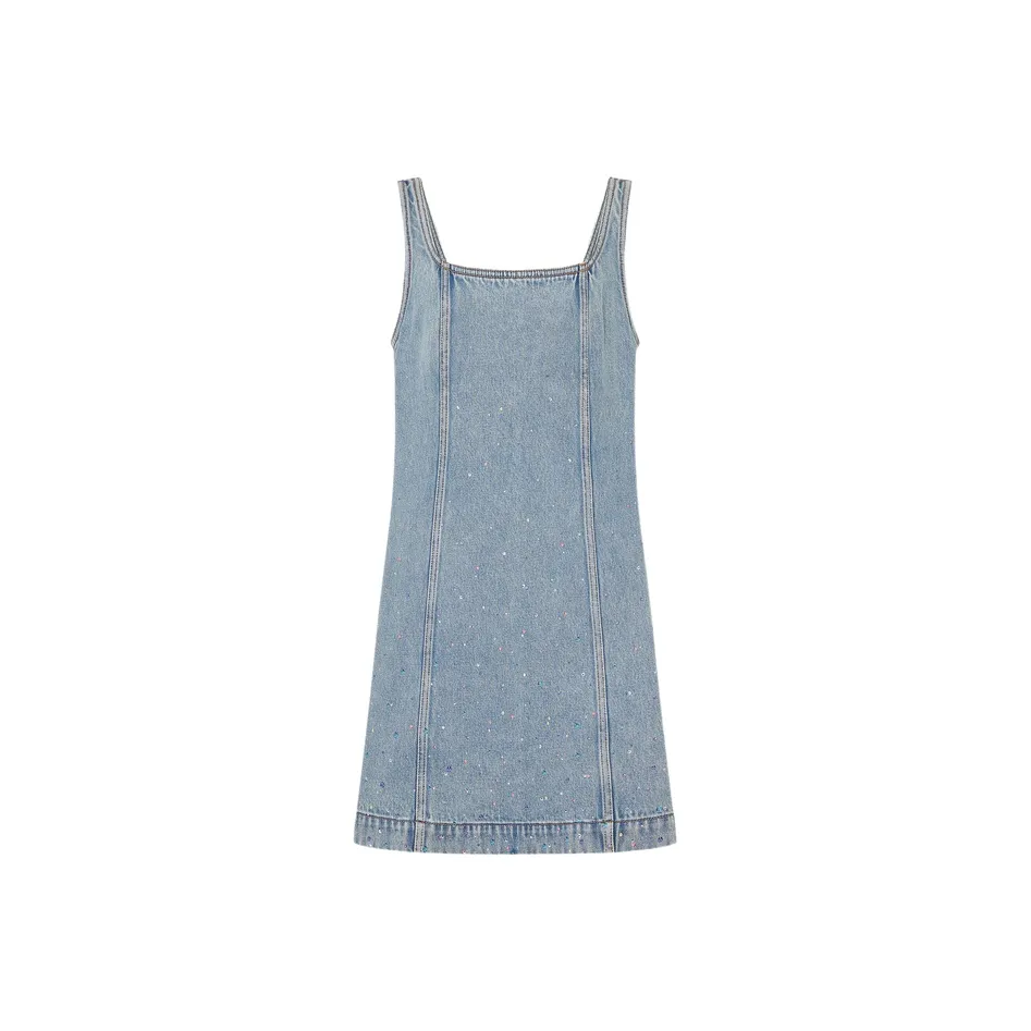 MOCO Без рукавов Платье Женское Джинсовый синий