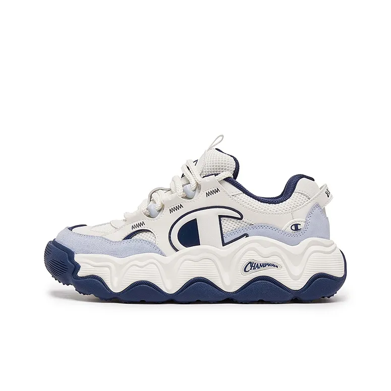 Champion Champ Lava EC Balance Low Топ Скейтборд Кроссовки Унисекс Молочно-белый Qinghui Синий