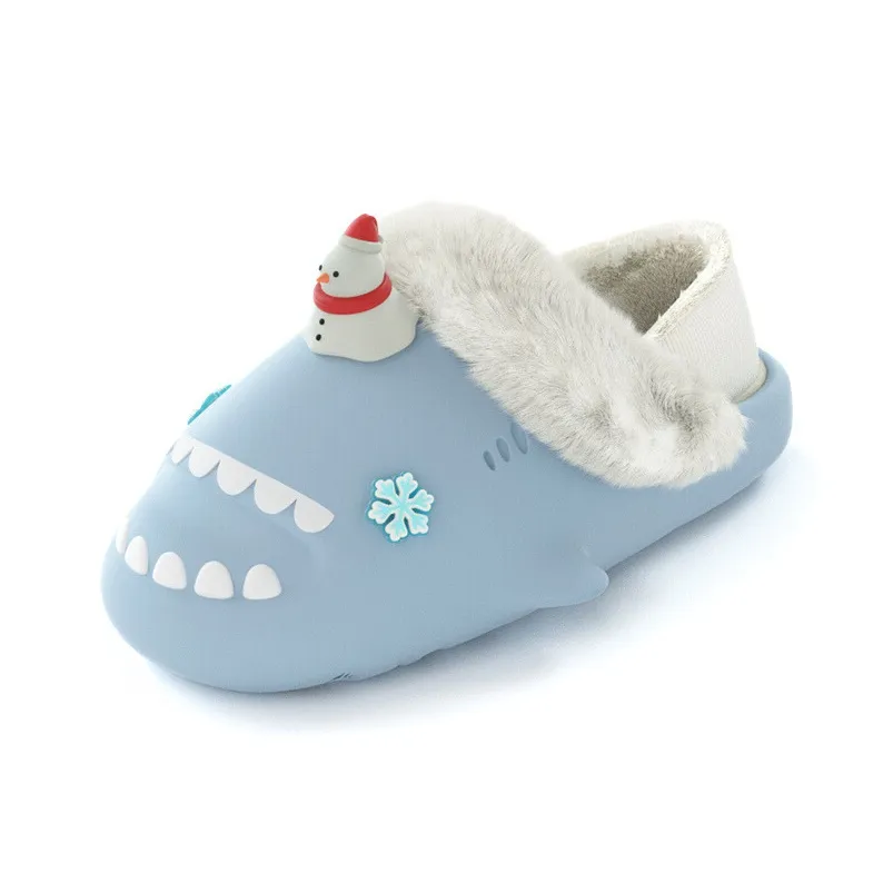 HelloSlippers Shark Winter Sharkicks Winter Рождество Снеговик Домашние тапочки с каблуком унисекс