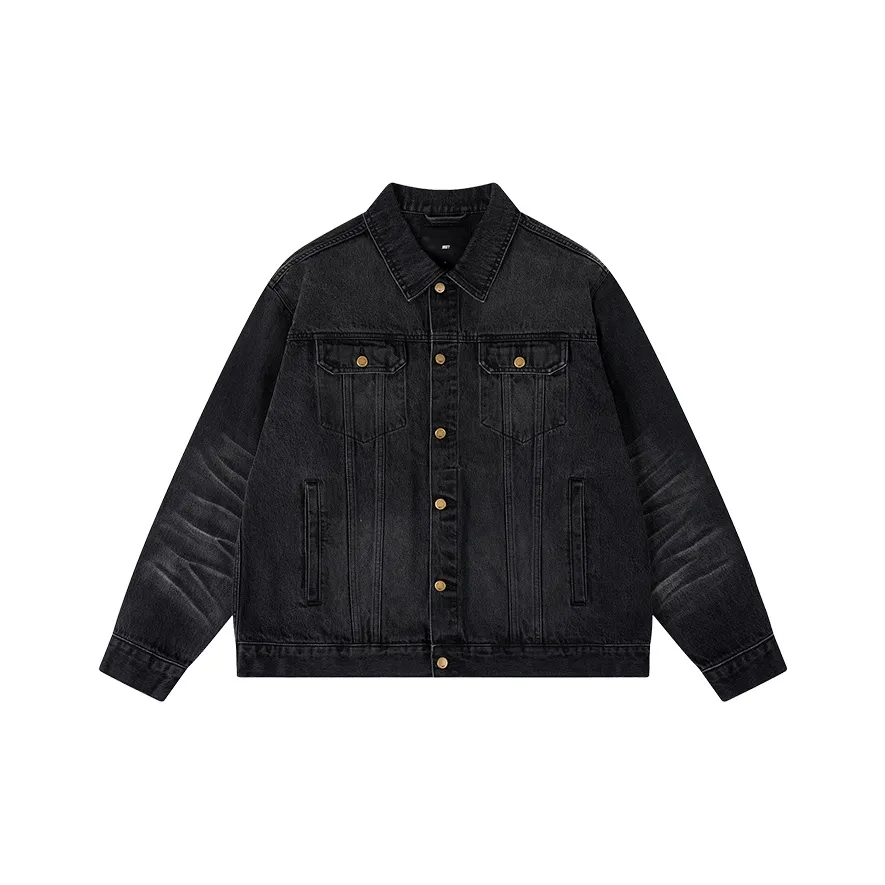 1807 Кошка Whiskers Промытый деним Куртка Унисекс