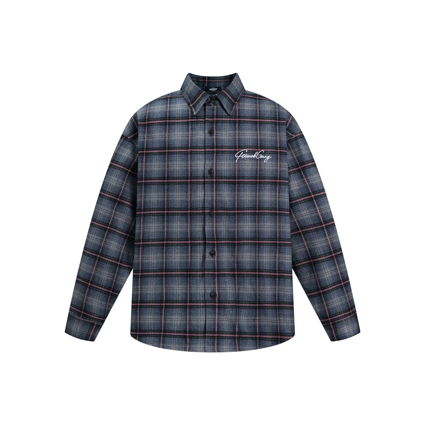 404MOB GANG Серый Синий Унисекс Рубашки