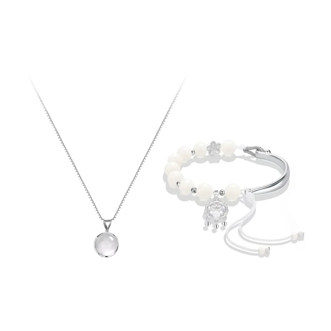 I YOU Белый нефрит Бодхи ожерелья женские