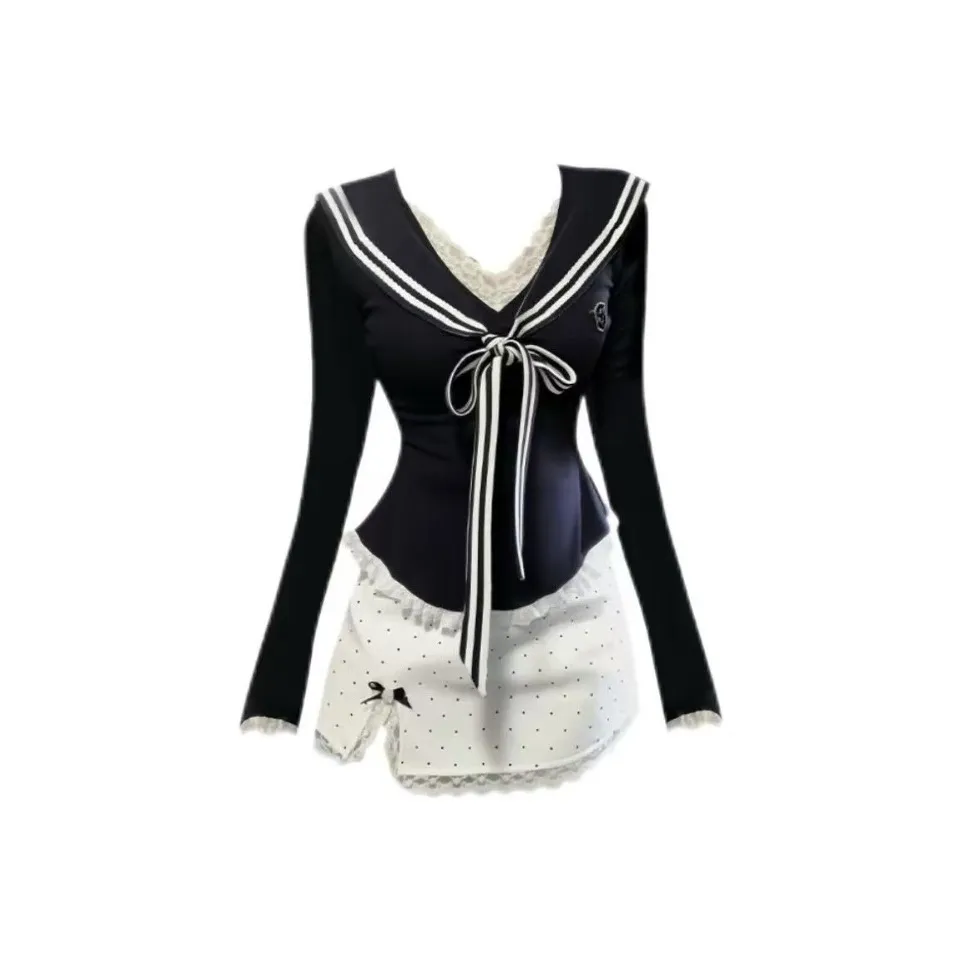 ACJL HIGH RISE Юбка-бодикон с горошком двухкомпонентный комплект для женщин