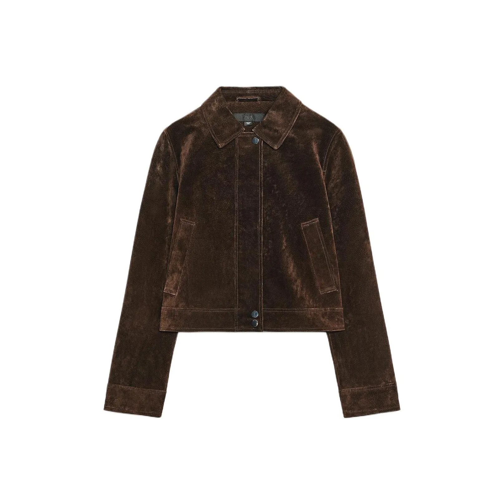 ZARA Темно-коричневые женские кожаные куртки