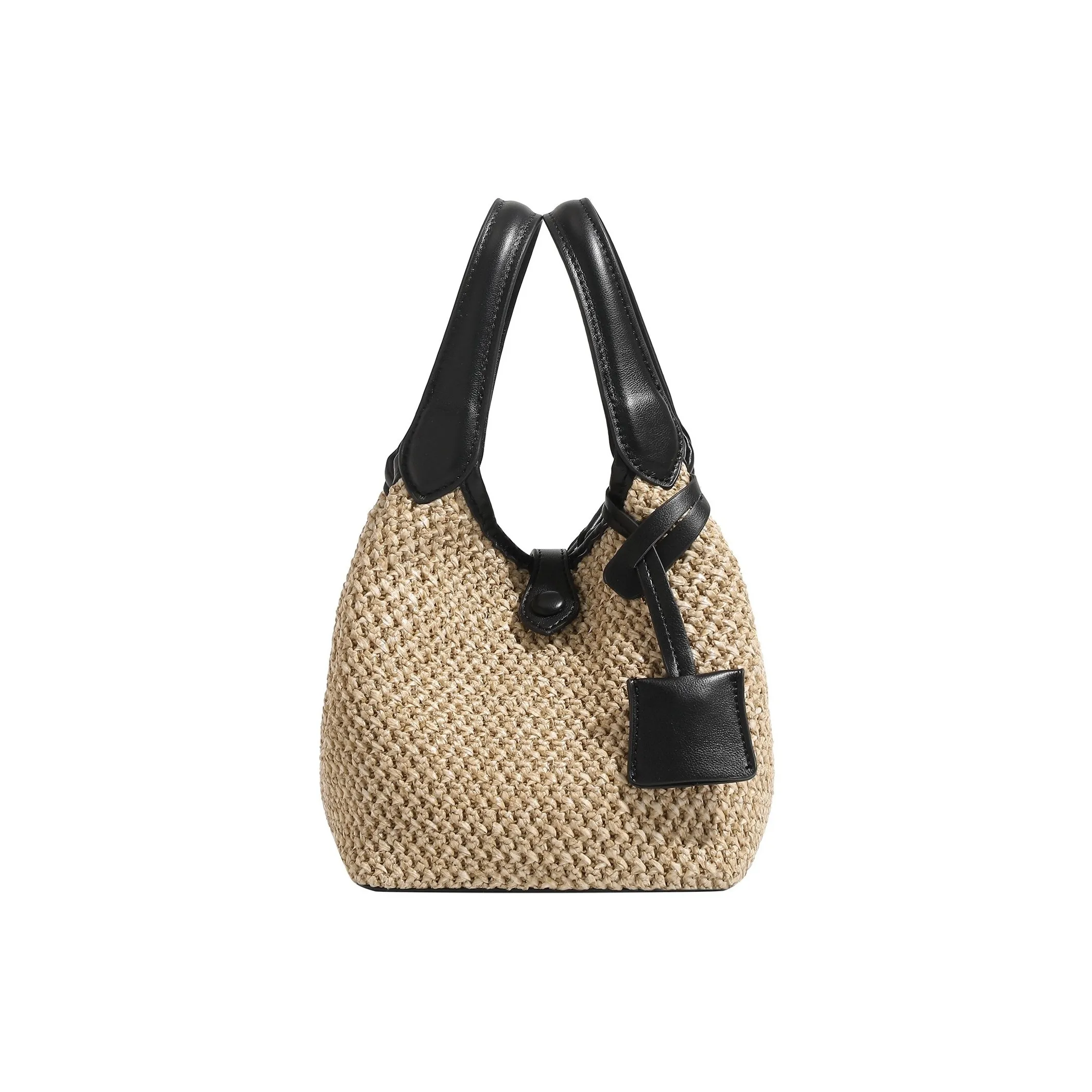 PAYOT Сумка через плечо из соломенной плетени с синтетической кожей обычная женская бежевая и черная