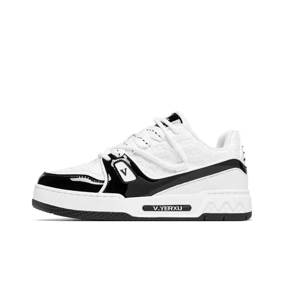 V.YERXU Skate Sneaker Скейтборд Кроссовки Низкие Белый Черный Унисекс