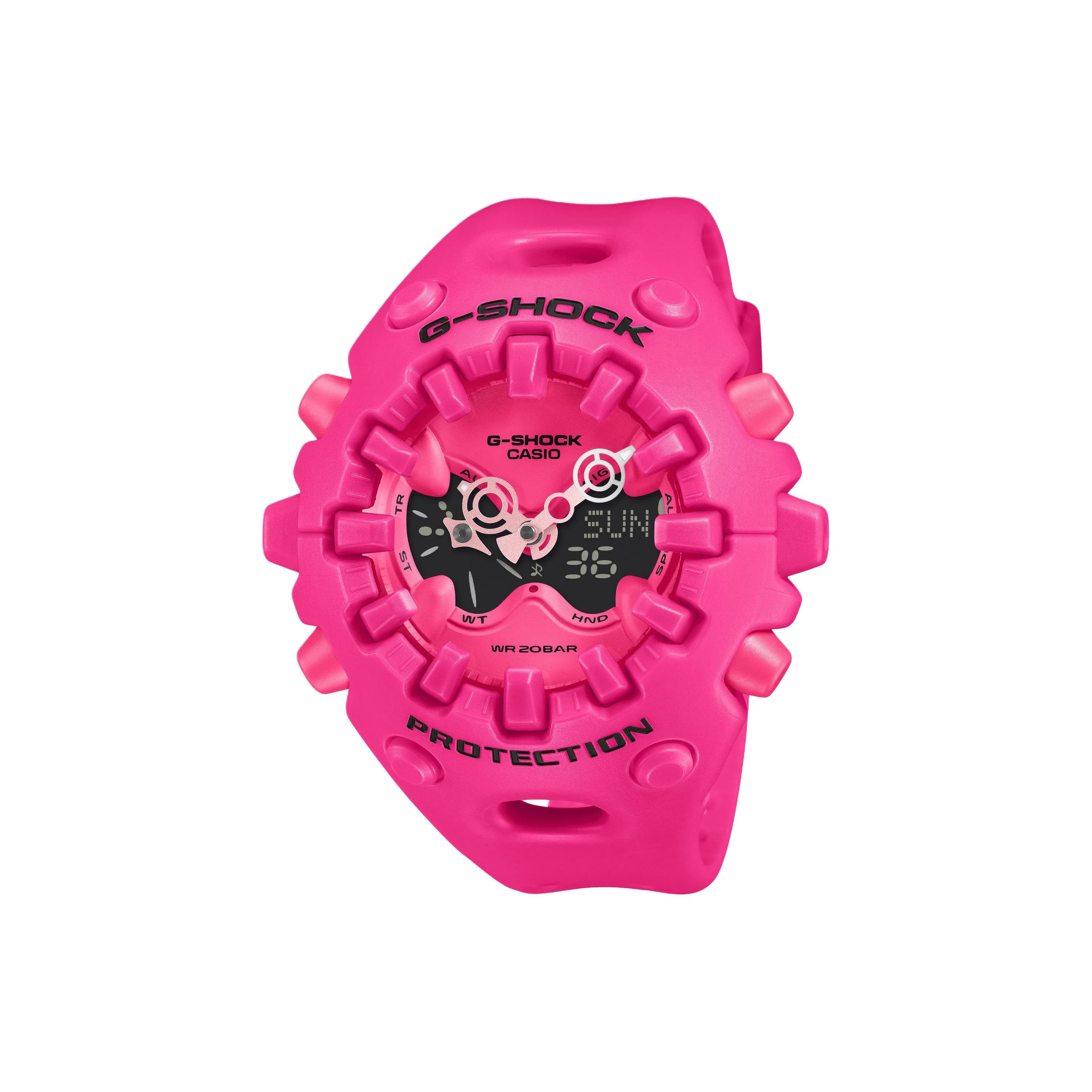 CASIO Liquid Crystal Analog Dual Display Series Кварцевый механизм Смольный ремешок Часы Женские Черный циферблат