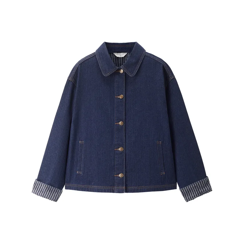 Giordano 63 Темно-синий Синий Женские Джинсовые Куртки