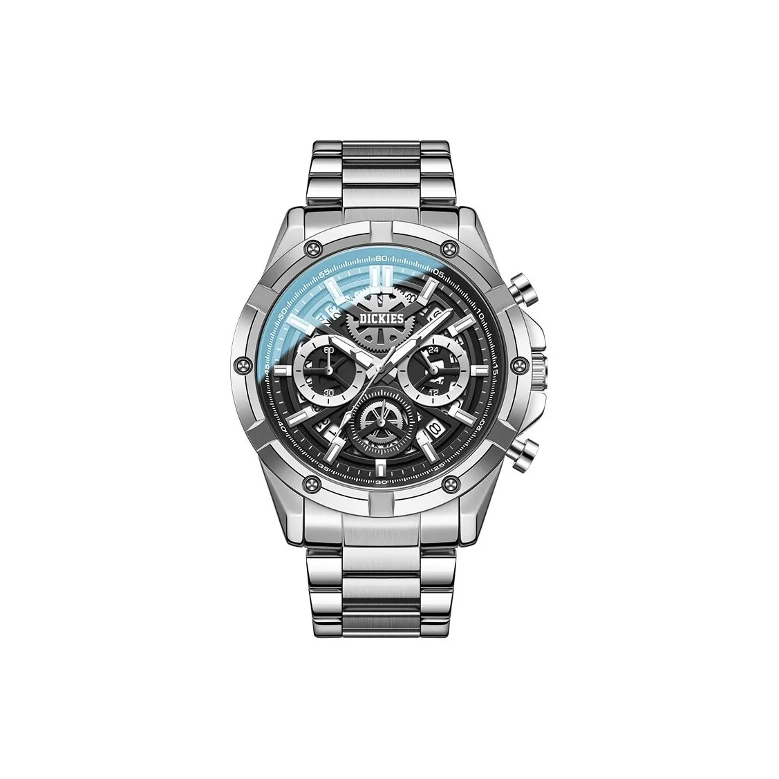 Dickies Galaxy Series Кварцевый механизм Стальной ремешок Мужские часы Серебристый циферблат