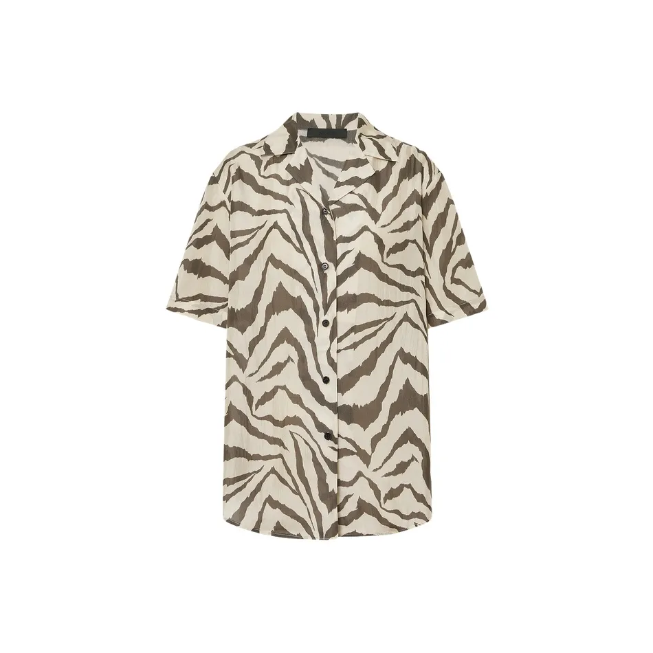 MO&CO Женские рубашки с двухтональным тигровым принтом