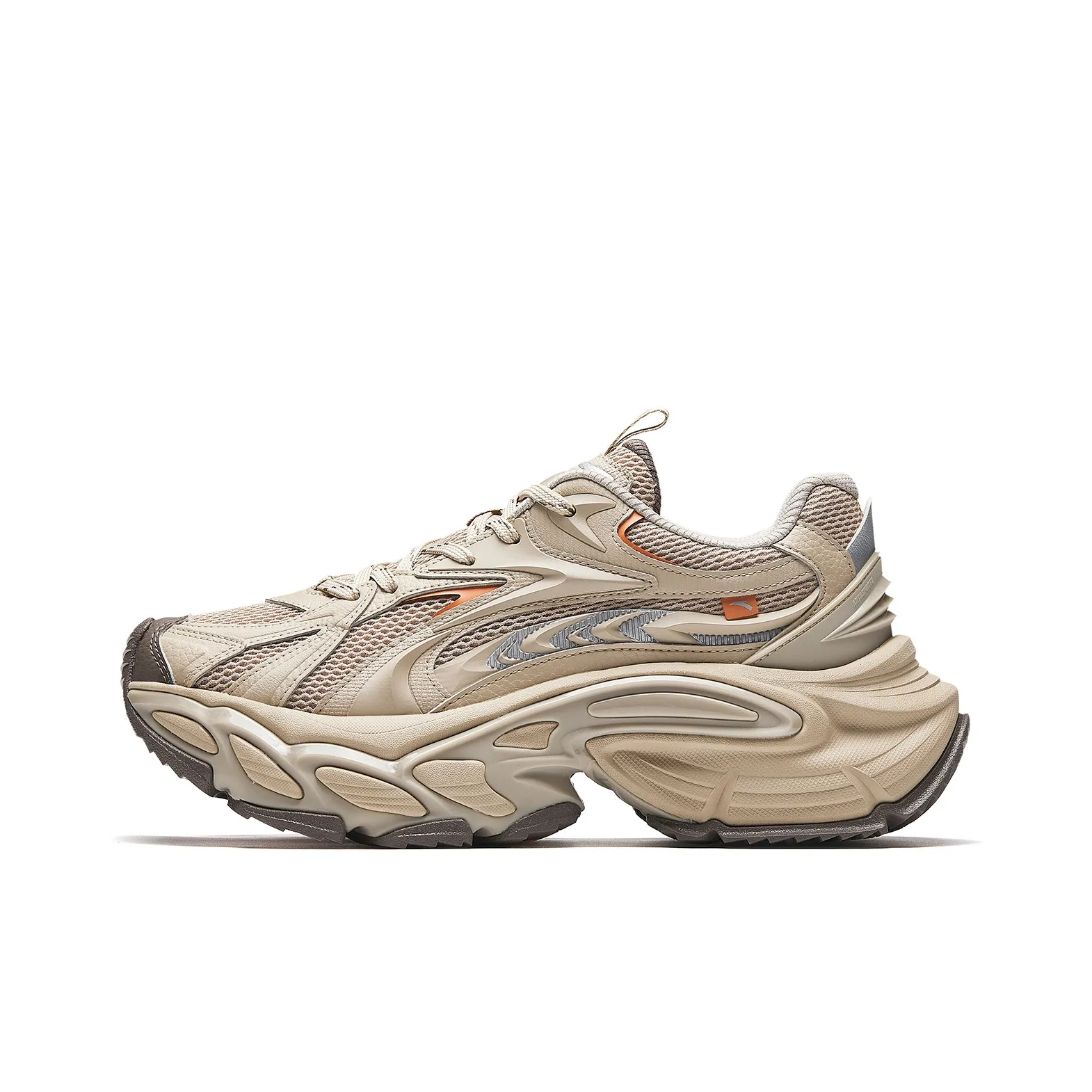 ANTA Star Moon 3 Mecha Shoes Универсальная Fashion Casual Обувь Мужская Earth Серый Однотонный Без рисунка Mist Серый Серебряный