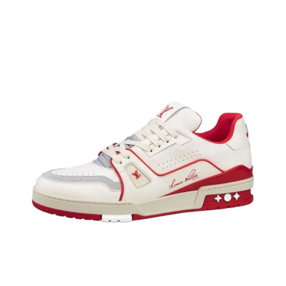 LOUIS VUITTON Lv Trainer Sneakers 'White Red Grey'