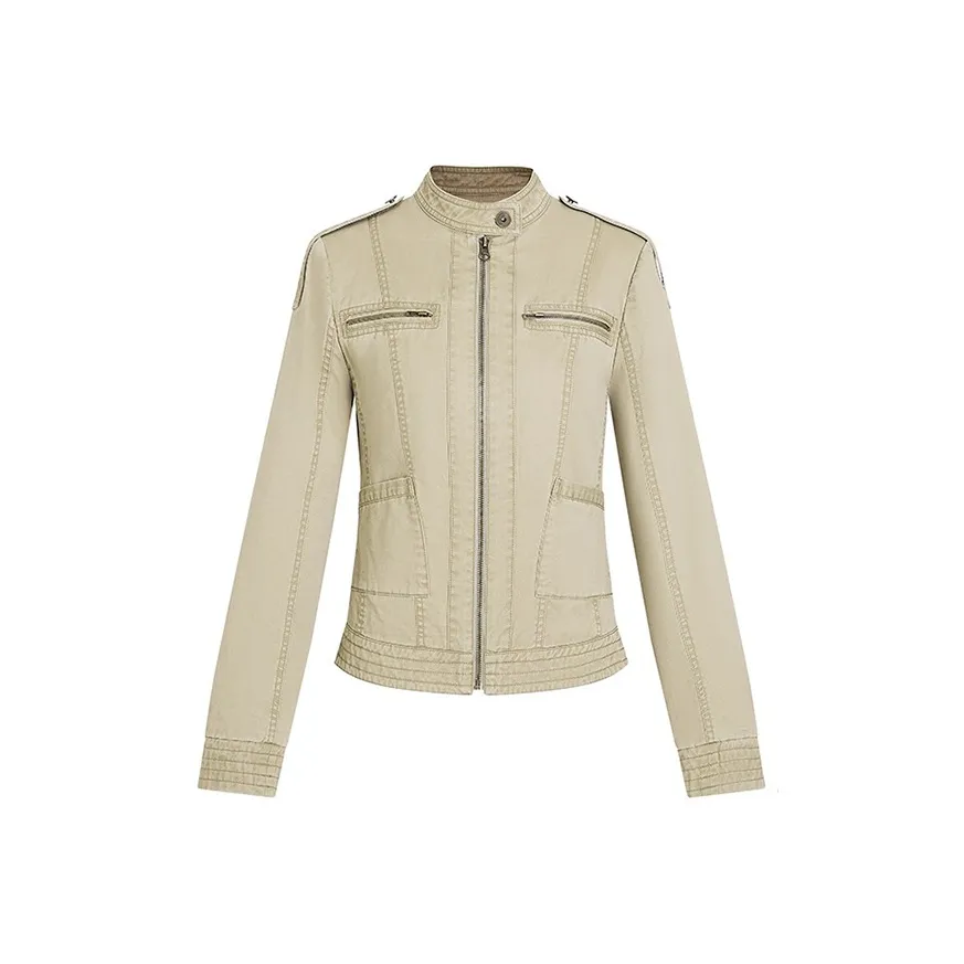 GEZITAI Хаки Женские Джинсовые Куртки