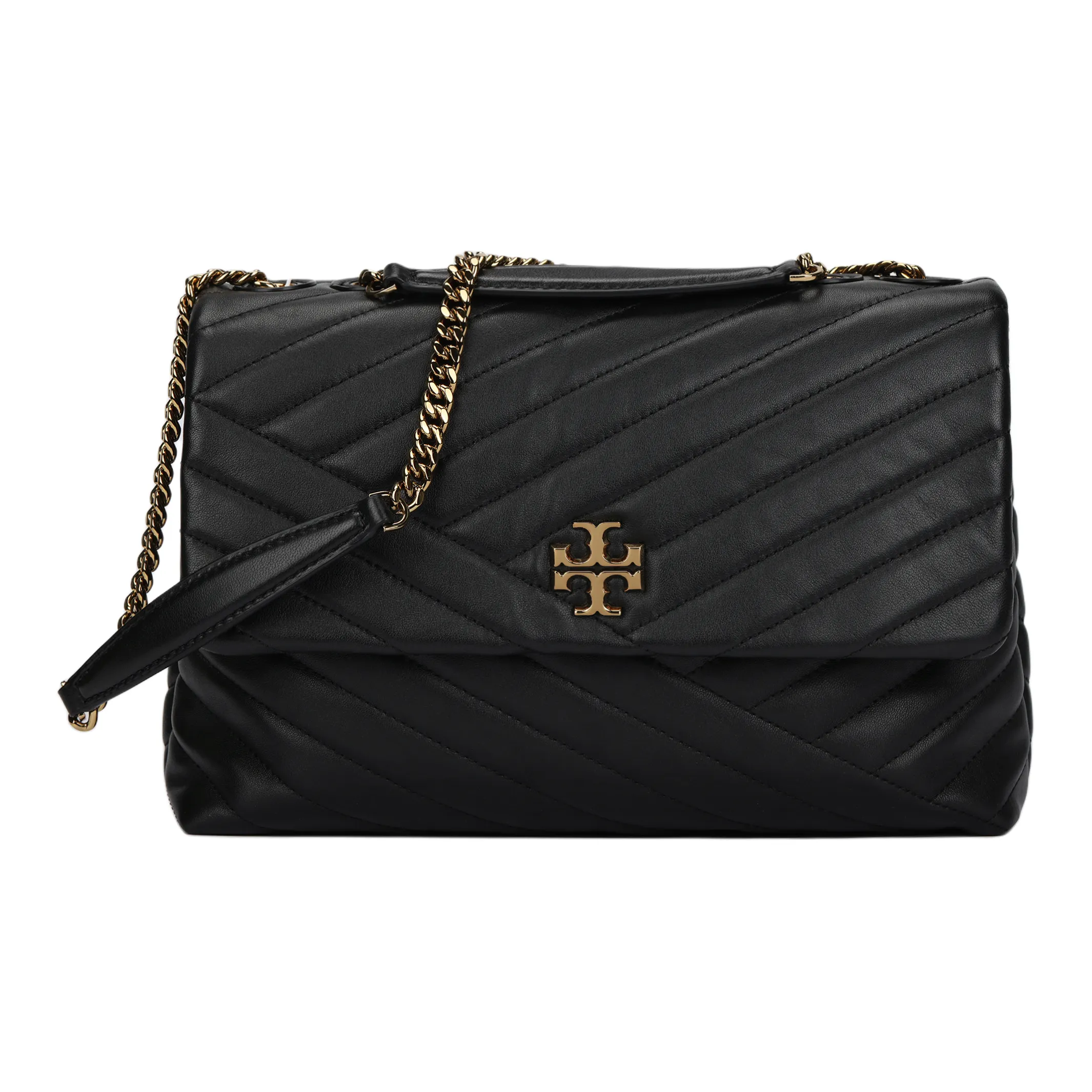 TORY BURCH Kira Sheepskin Shoulder Bag, Crossbody Bag Large Women's Black Gold
