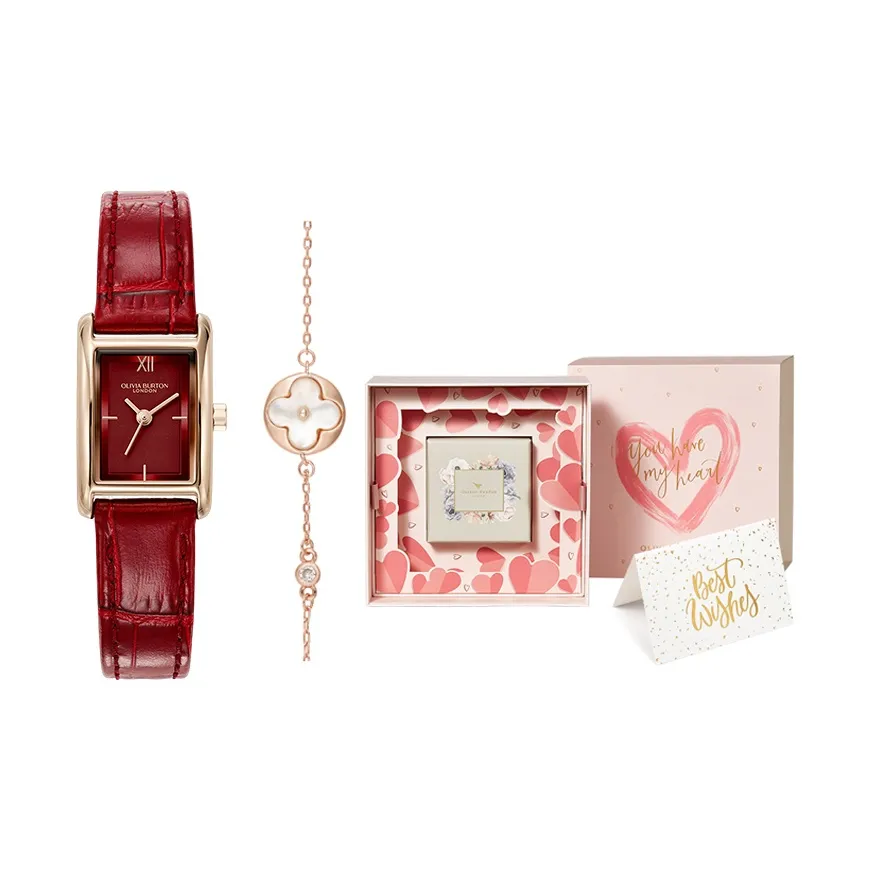 OLIVIA·BURTON MiNi Grover Collection Кварцевые Женские Часы с Красным Циферблатом