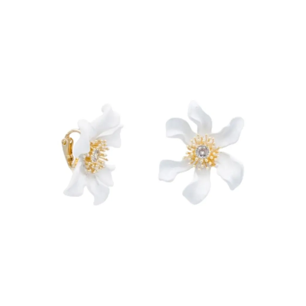 LES NEREIDES Ручная работа Эмаль Нижняя заколка Серьги On Женские Белые