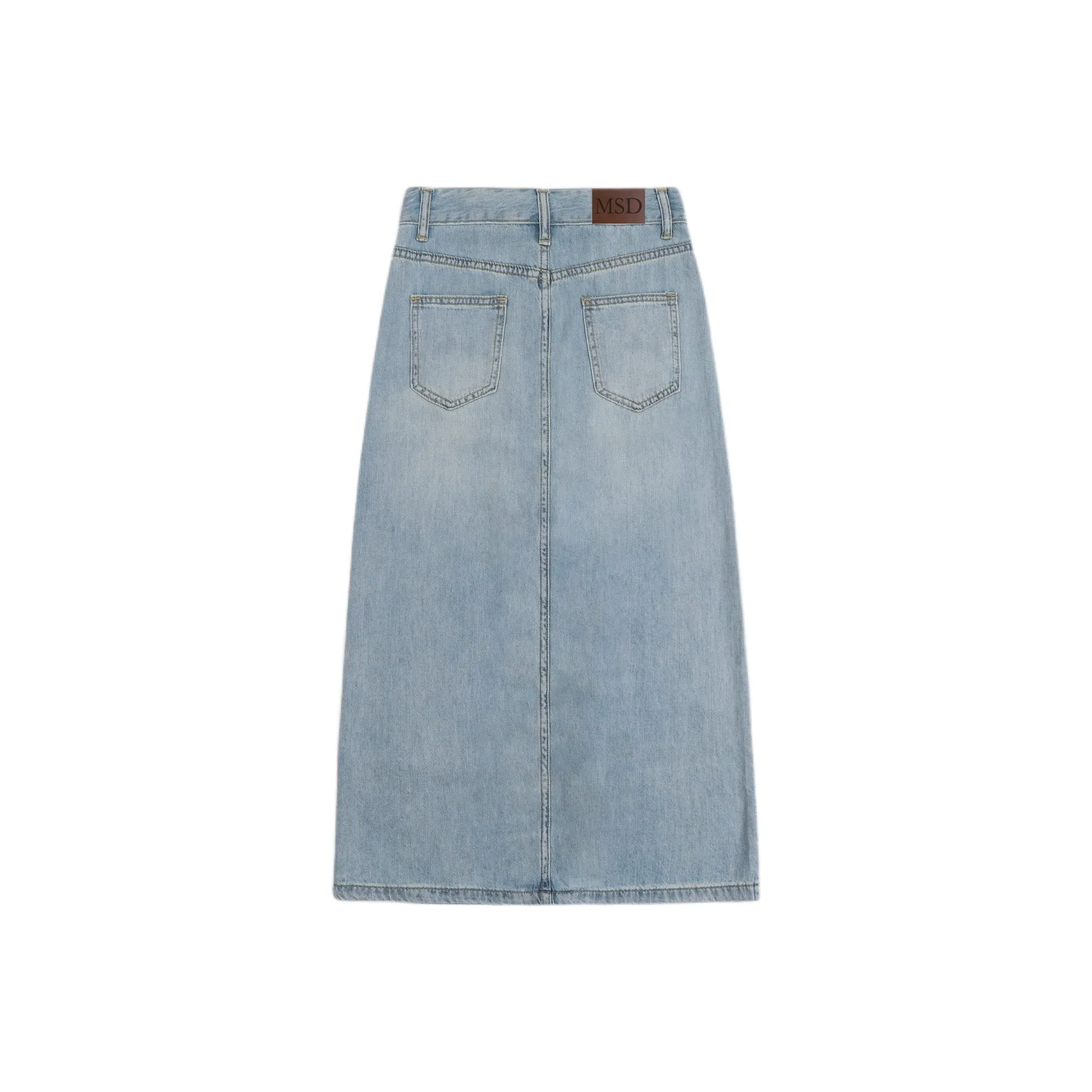 Розовый деним длинная юбка женский винтажный синий