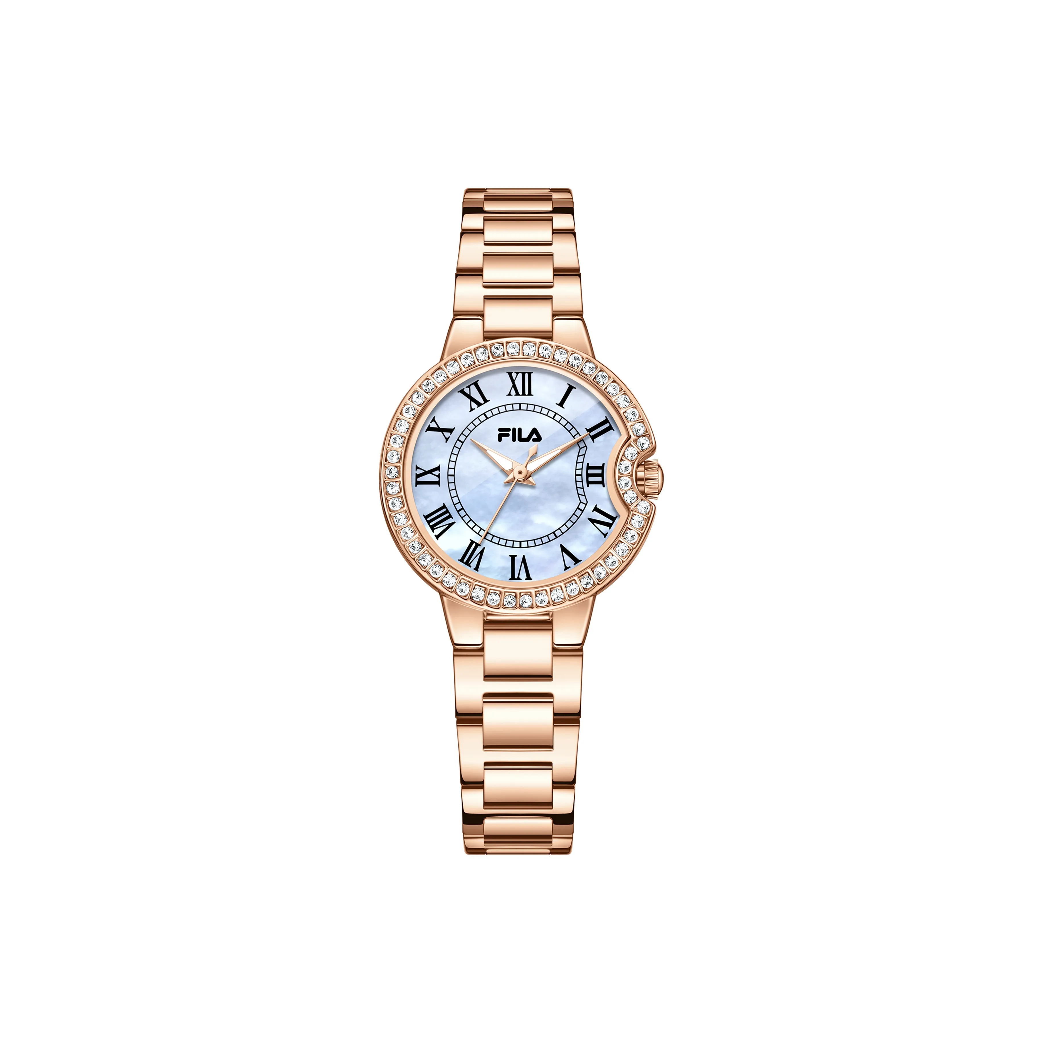 FILA Sparkling Light Shadow Collection Кварцевые Женские Часы Стальной Ремешок Розовый Циферблат