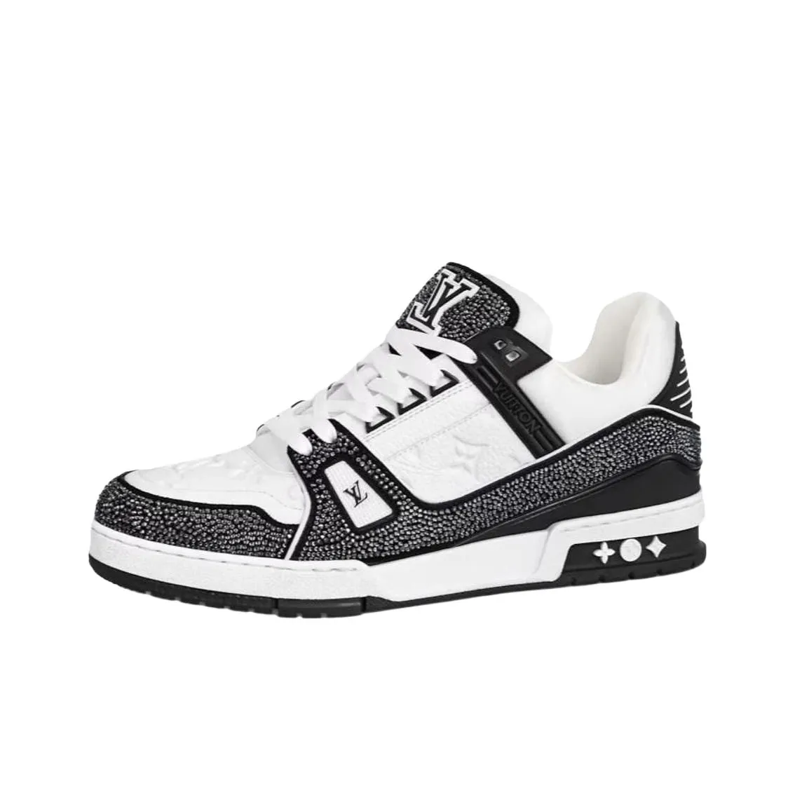 LOUIS VUITTON Lv Trainer Sneakers 'Black White Rhinestones'