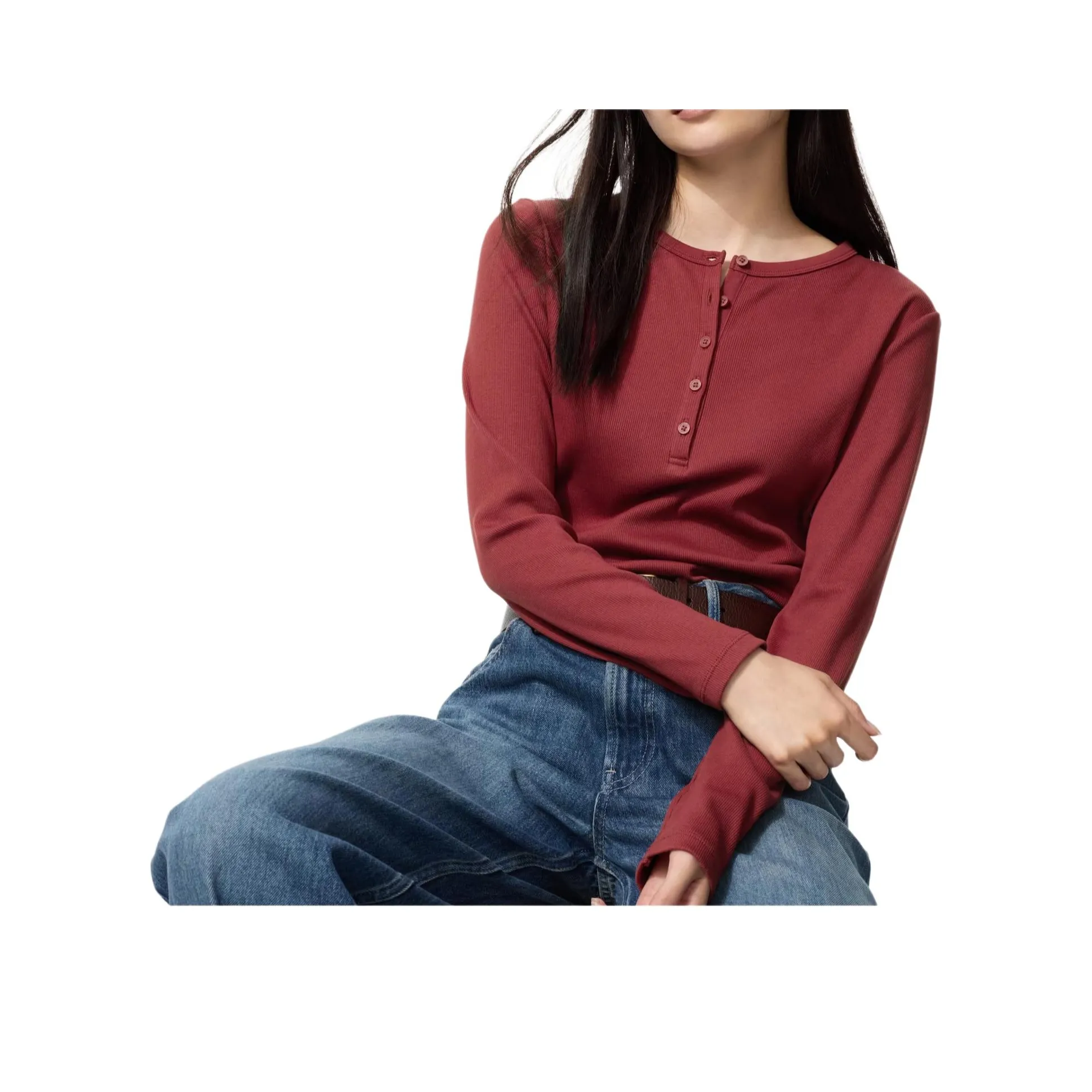 UNIQLO Red Женские T-рубашки