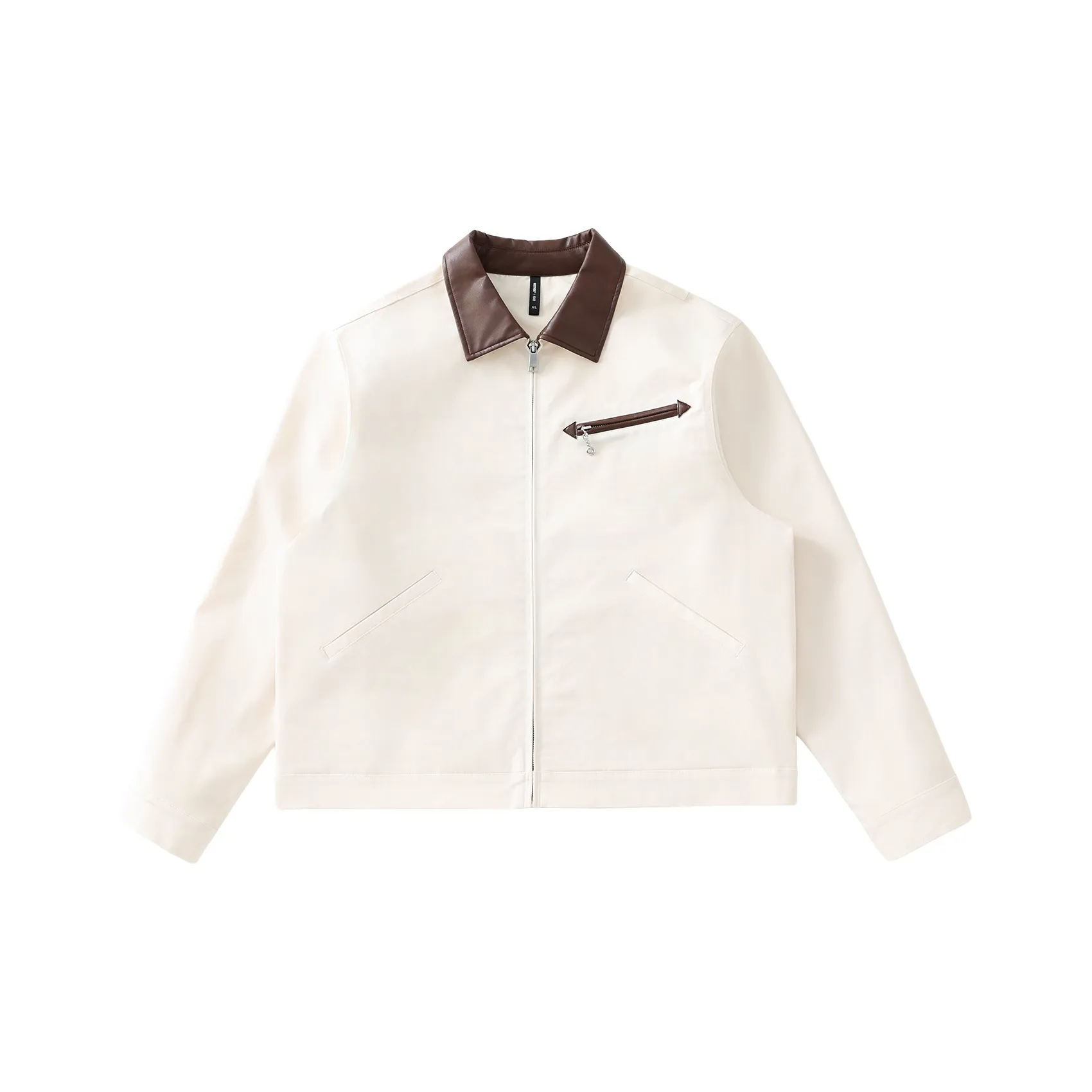 RESTICK Barnes Кожа Ожерелье-чокер Короткий и Широкий Boxy Форма Куртка Мужской