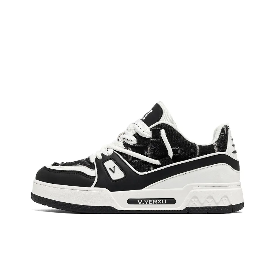 V.YERXU Skate Sneaker Модный GOOD Looking Черный белый Кроссовки для скейтбординга Мужской Белый черный