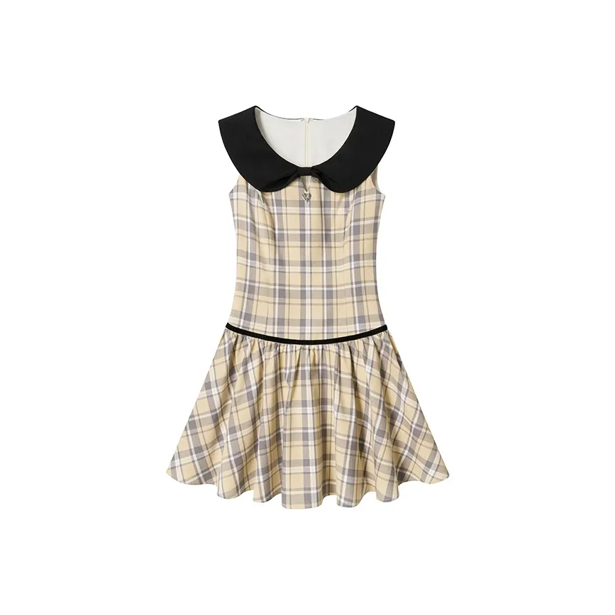 UENA Хаки Клетка В наличии Женские Платья без Рукавов