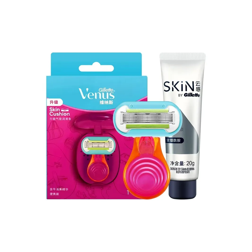 Gillette Venus Small Shell Женские Удаление волос Бритвы 1 ножовницы и 1 лезвие Путешествие Чехол