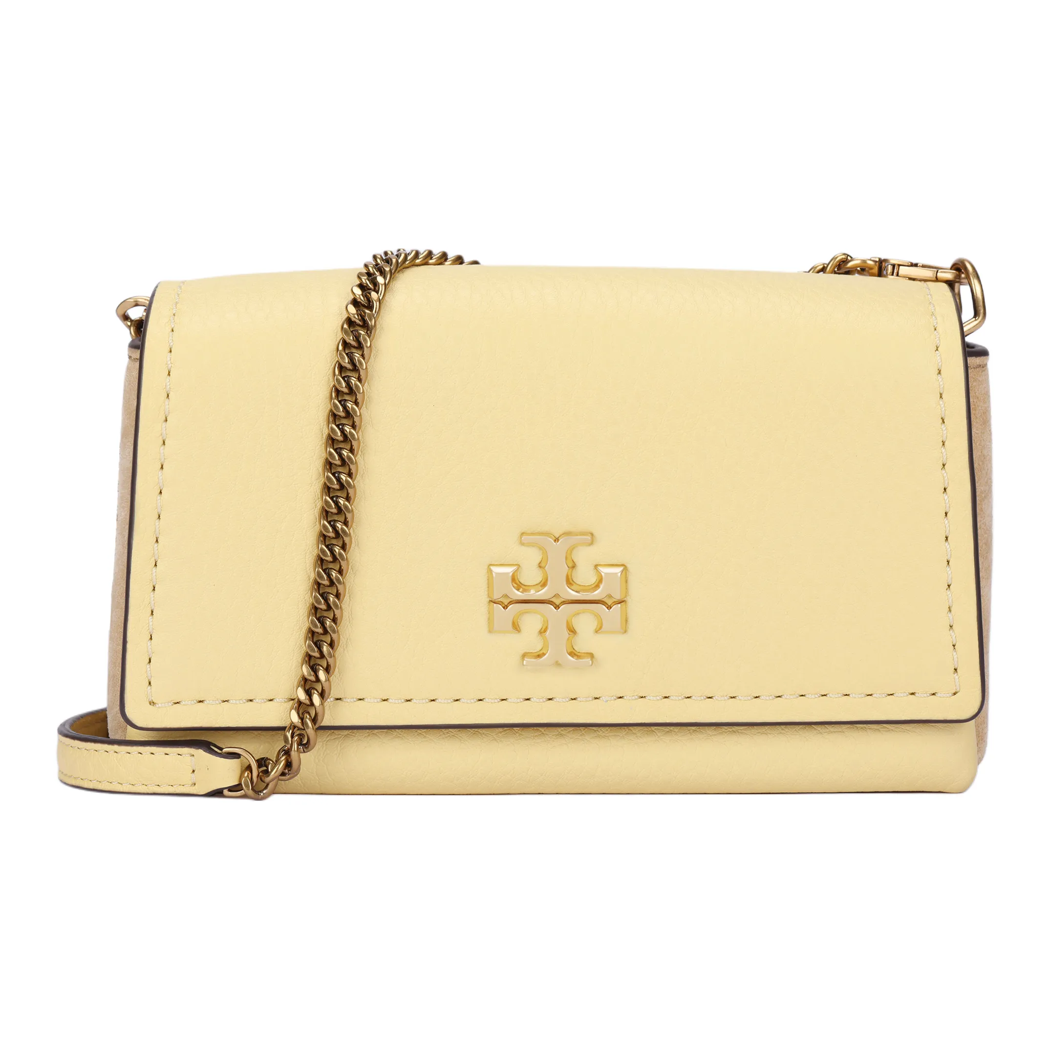 TORY BURCH Зернистая кожа личи кожа с замшей сумка через плечо мини женская бежевый