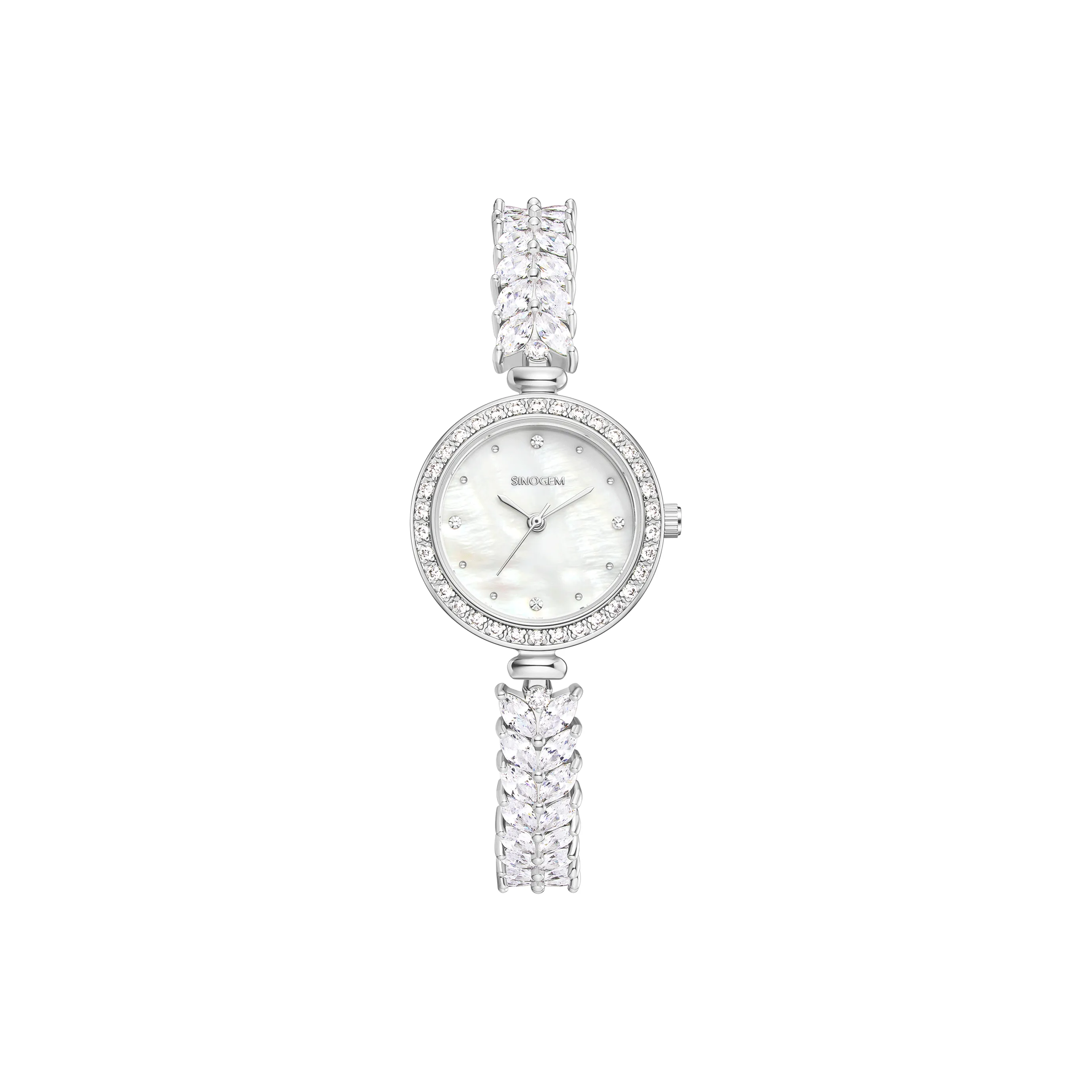 SINO GEM Кварцевый механизм Женские часы 27мм*27мм*8,5мм Жемчужная раковина Цвет