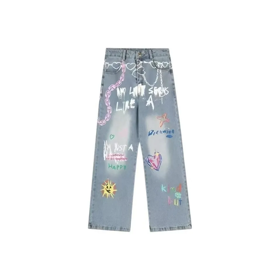 EMDPN Дофаминовая одежда Свободный крой Утягивающие брюки Чек Включено Женские