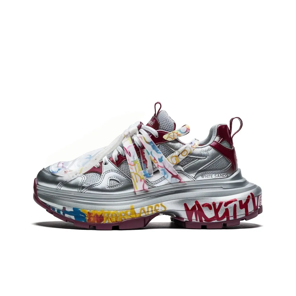 WHITE SANDS Износостойкие Дышащие Низкие Кеды Мужские Ангольский Радужный