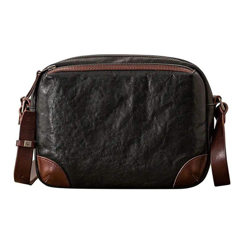 HOUBU Сумка через плечо из коровьей кожи стандартная (стандартная) мужская черная