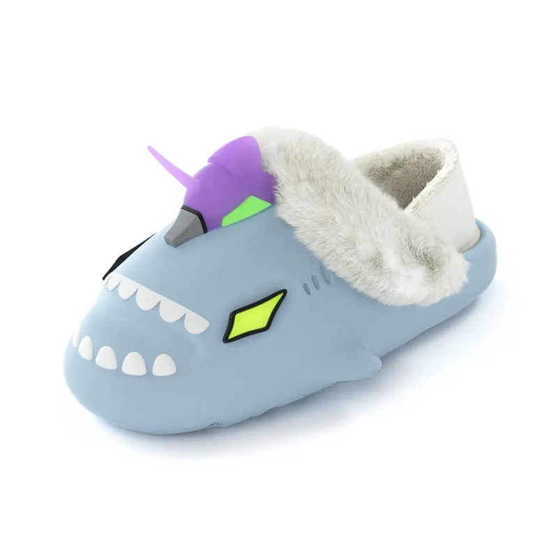 HelloSlippers Shark Winter Sharkicks Winter Меха Домашние тапочки с каблуком унисекс
