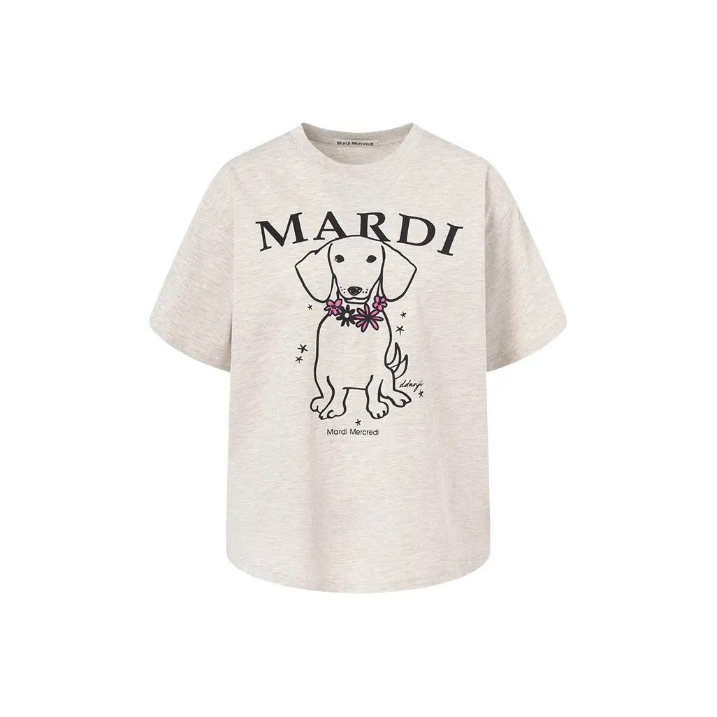 MARDI MERCREDI SS25 Рукав с оборванным плечом T-рубашка Женская