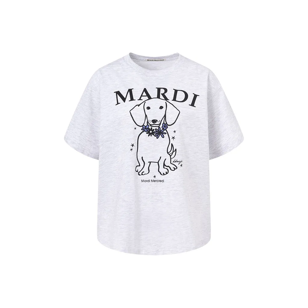 MARDI MERCREDI SS25 Рукав с оборванным плечом T-рубашка Женская