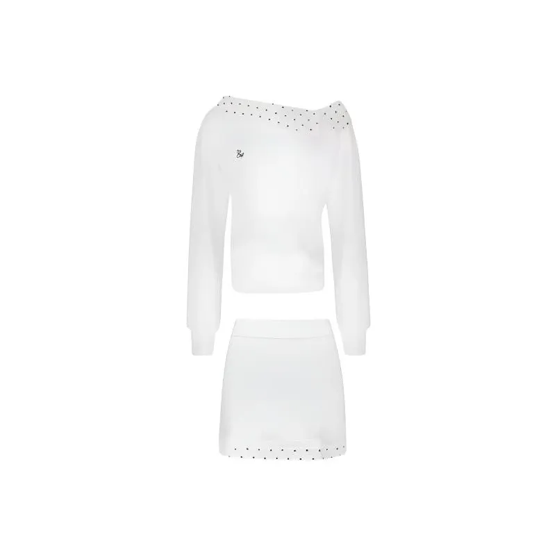 TIBINB Белый Женские Комплекты с Юбкой